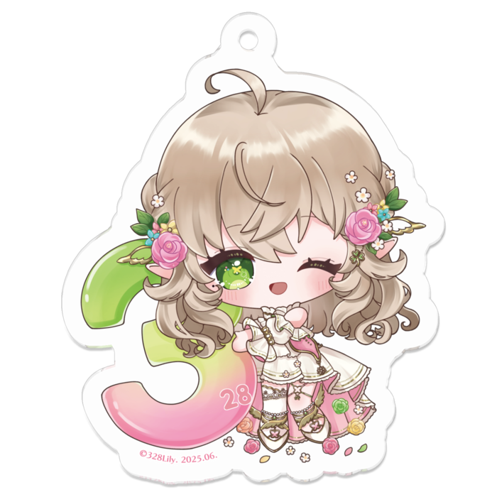 アクリルキーホルダー - 50 x 50 (mm)(ウインク)