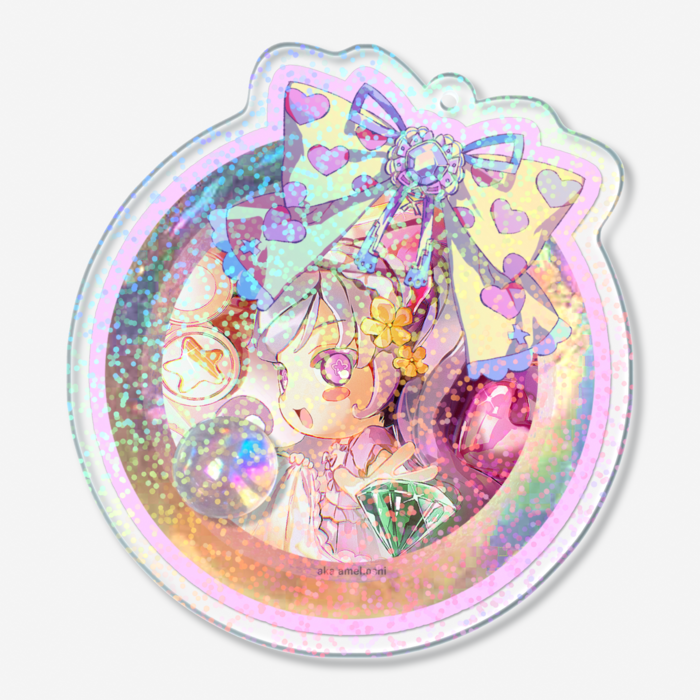 ホログラムアクリルキーホルダー - 70 × 70mm