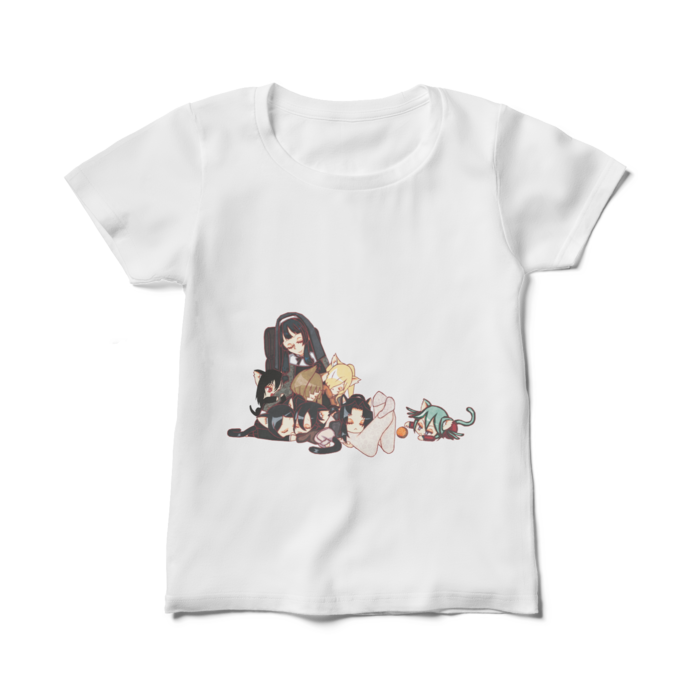 レディースTシャツ - M - 白_猫と和解せよ(両面)