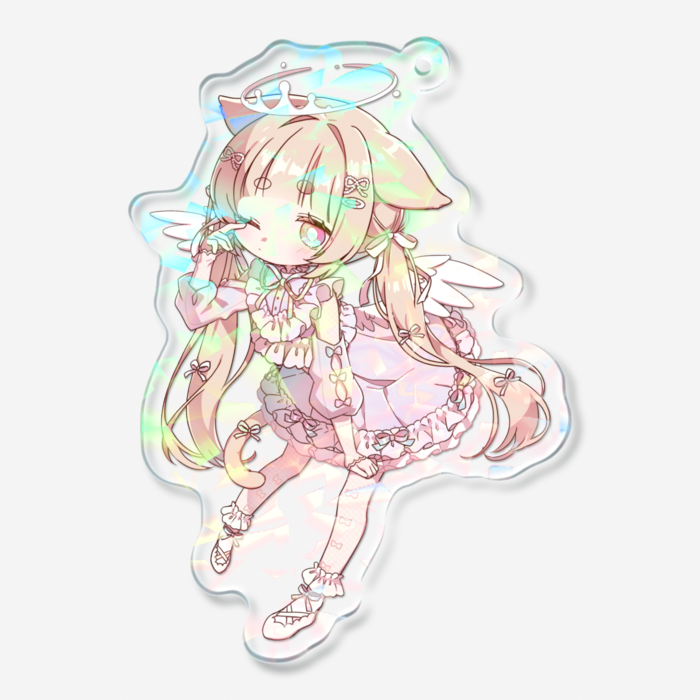 ホログラムアクリルキーホルダー - 70 × 70mm