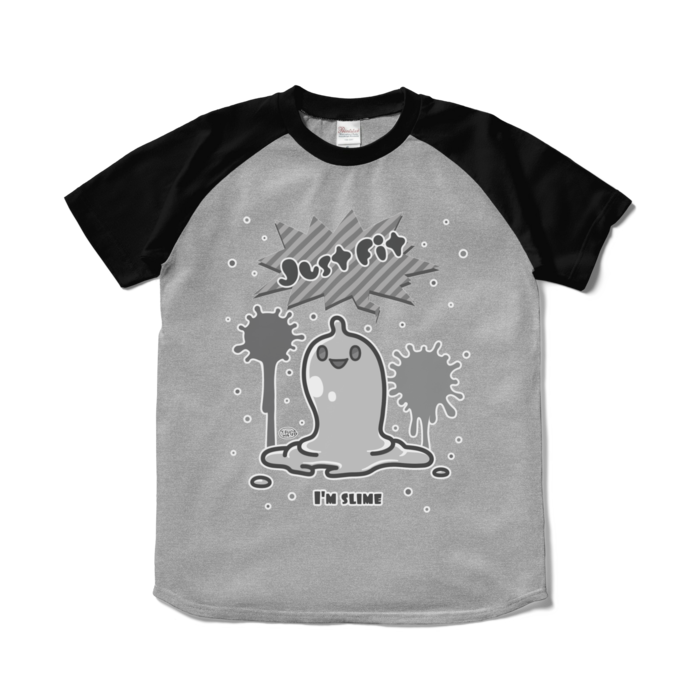 ラグラン（杢グレー×黒）　S