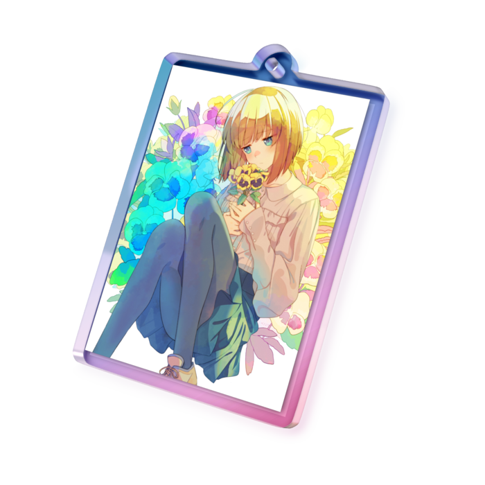 オーロラアクリルキーホルダー - 50 × 50mm