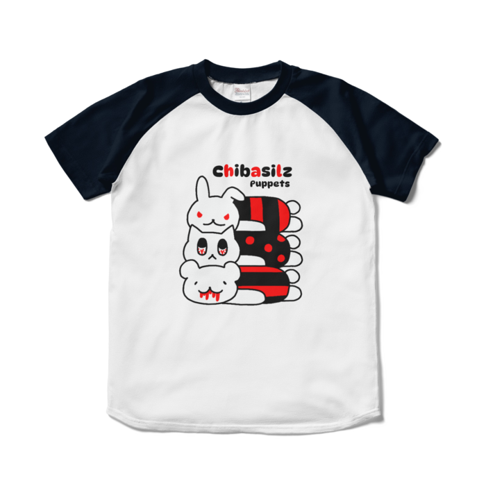 ラグランTシャツ - S - ホワイト×ネイビー