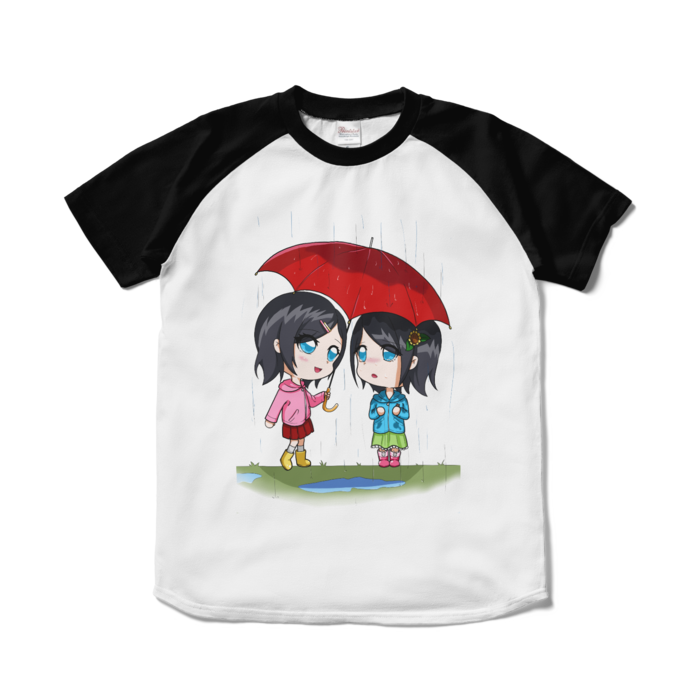 ラグランTシャツ - S - ホワイト×ブラック