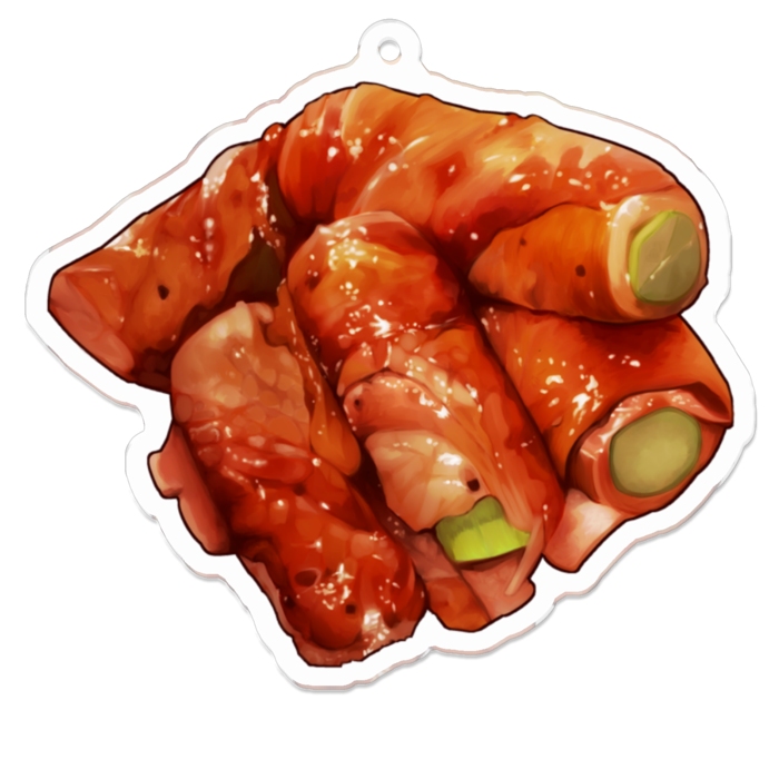 あすぱらべーこんのアクリルキーホルダー - 70 x 70 (mm)