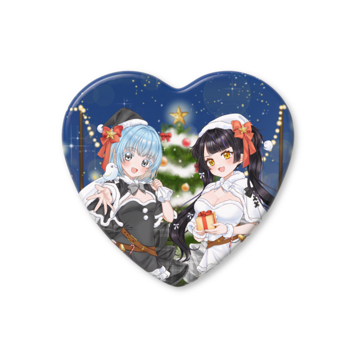 ハート缶バッジ - 57 × 52.5mm