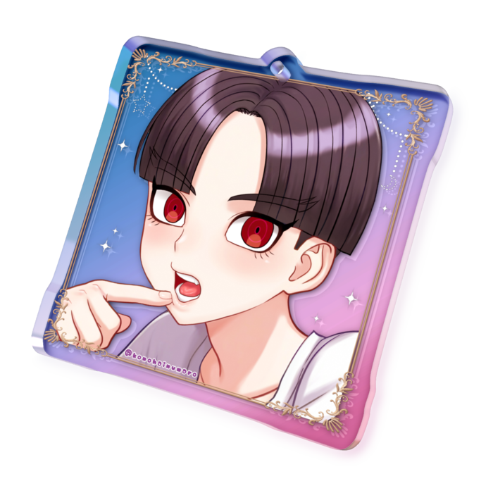 オーロラアクリルキーホルダー - 50 × 50mm