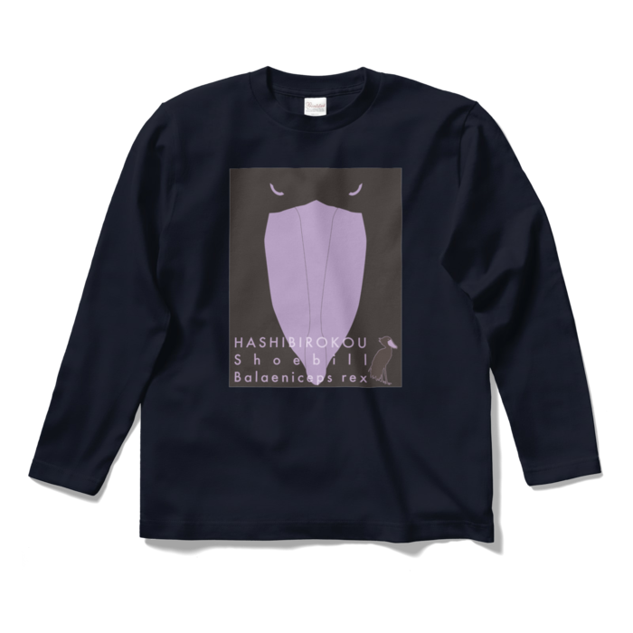 ロングスリーブTシャツ - S - ネイビー-紫