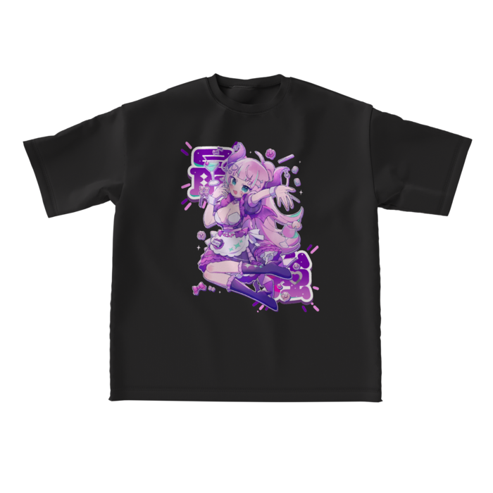 黒ビッグシルエットTシャツ - L - 正面