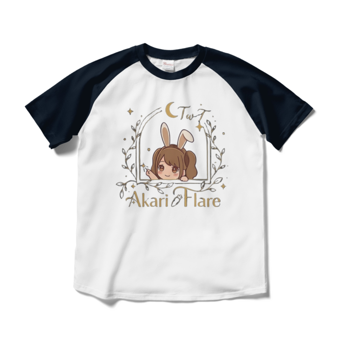ラグランTシャツ - M - ホワイト×ネイビー