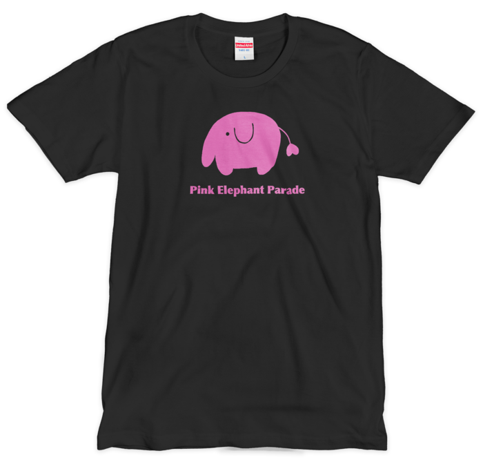 ピンクのぞうさんTシャツ（シルクスクリーン印刷） - L - 1色