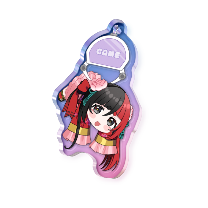 オーロラアクリルキーホルダー - 50 × 50mm