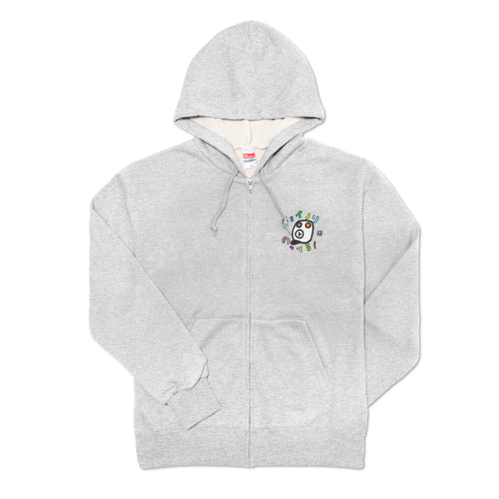 ジップパーカー - M - 杢グレー（ホワイト）