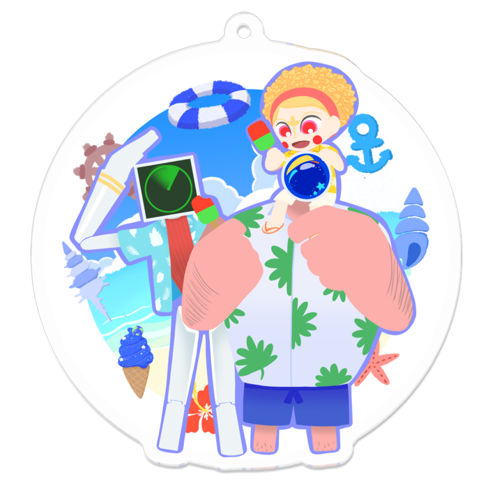 アクリルキーホルダー（コーティング） - 70 x 70 (mm)