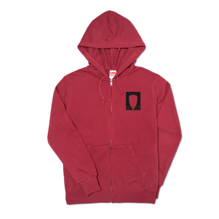 ジップパーカー - S - 左胸(2)　バーガンディ