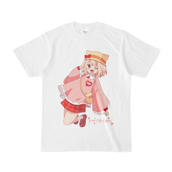 帽子ありうぃんくTシャツ - S - 白