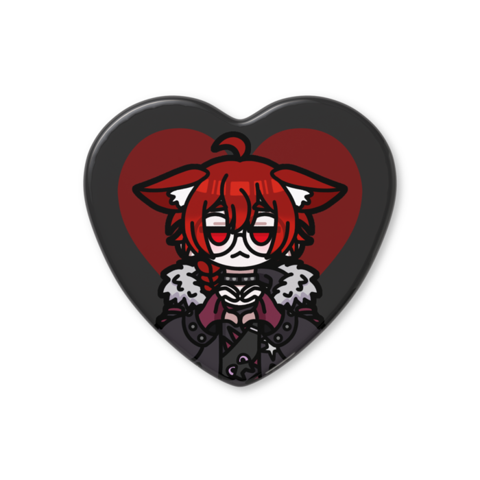ハート缶バッジ - 57 × 52.5mm