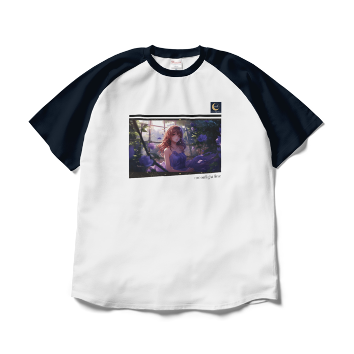 ラグランTシャツ - XL - ホワイト×ネイビー