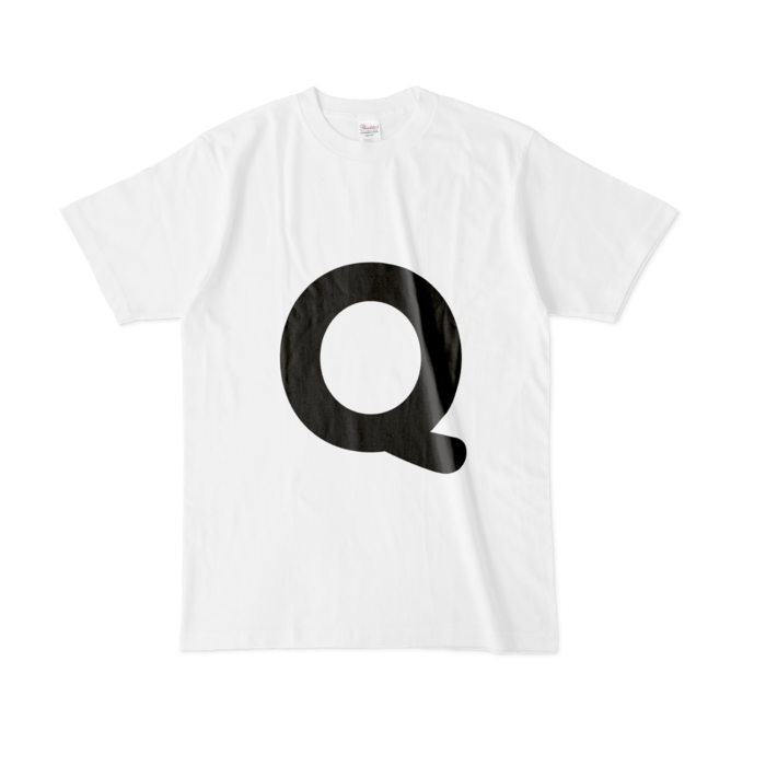 「Q」(大文字)Tシャツ - L - 白