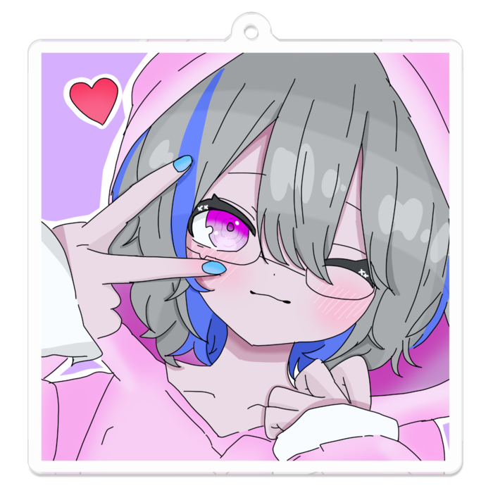 アクリルキーホルダー（コーティング） - 70 x 70 (mm)