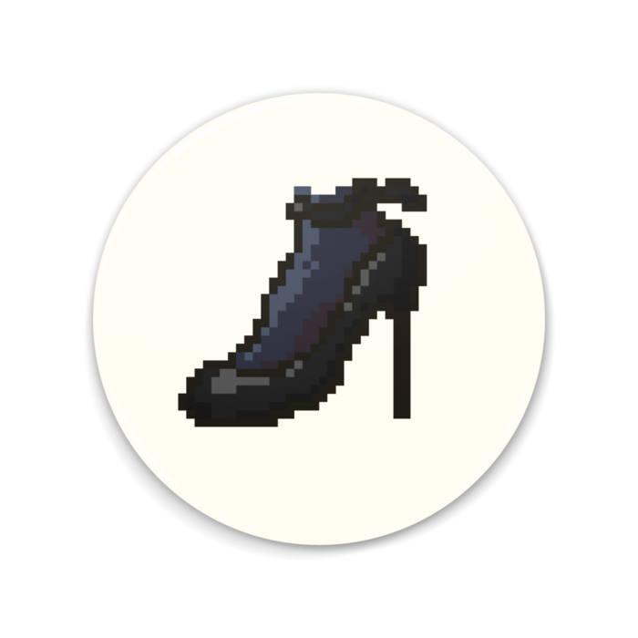 「ハイヒール（黒色）」　缶ミラー - 75mm