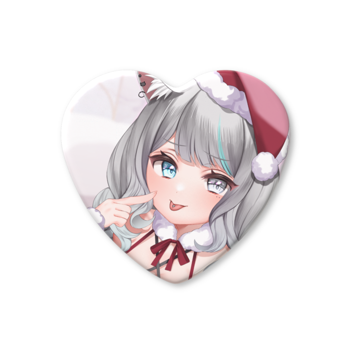 ハート缶バッジ - 57 × 52.5mm