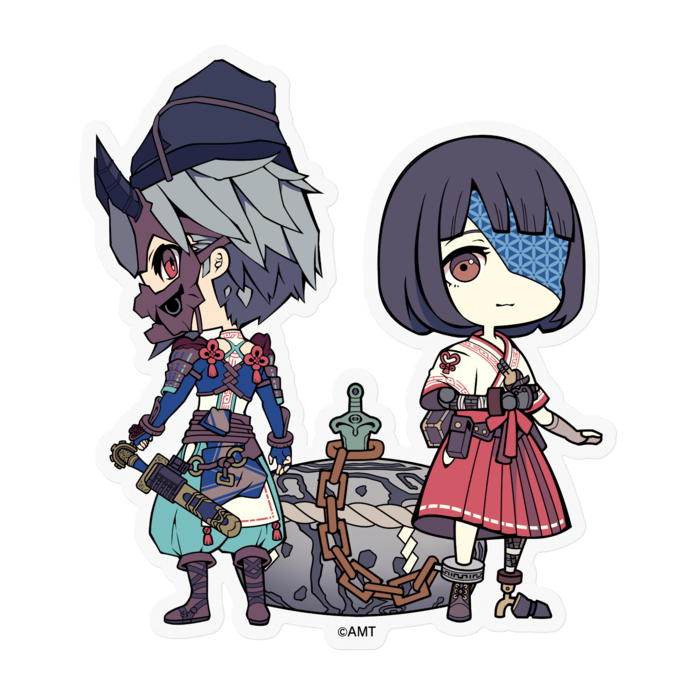 『オノゴロ物語』ハル&マサタケ(B)テッカー - 100 x 100 (mm) - クリア