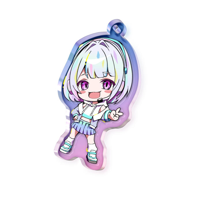 オーロラアクリルキーホルダー - 50 × 50mm