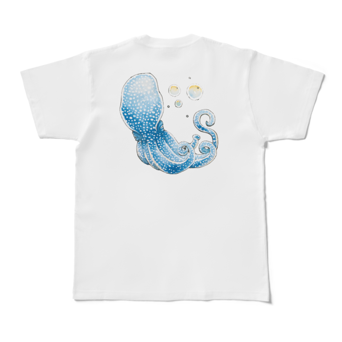 Tシャツ - M - 白　青蛸