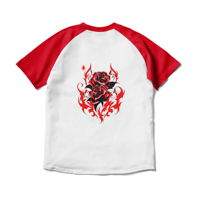 ラグランTシャツ - M - ホワイト×レッド