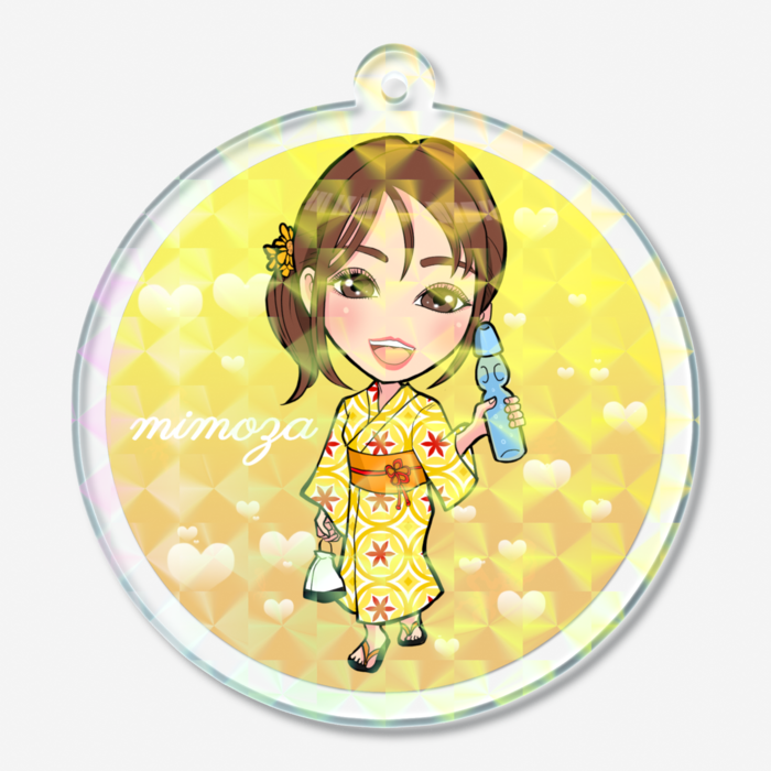 ホログラムアクリルキーホルダー - 50 × 50mm