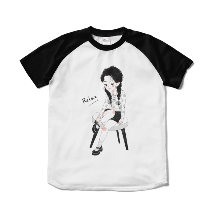 ラグランTシャツ - S - ホワイト×ブラック