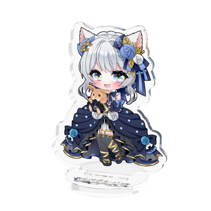 猫耳のりあ（青目）アクリルフィギュア - 50x50mm