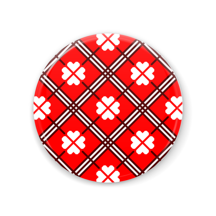 四葉の缶ミラー(赤系)