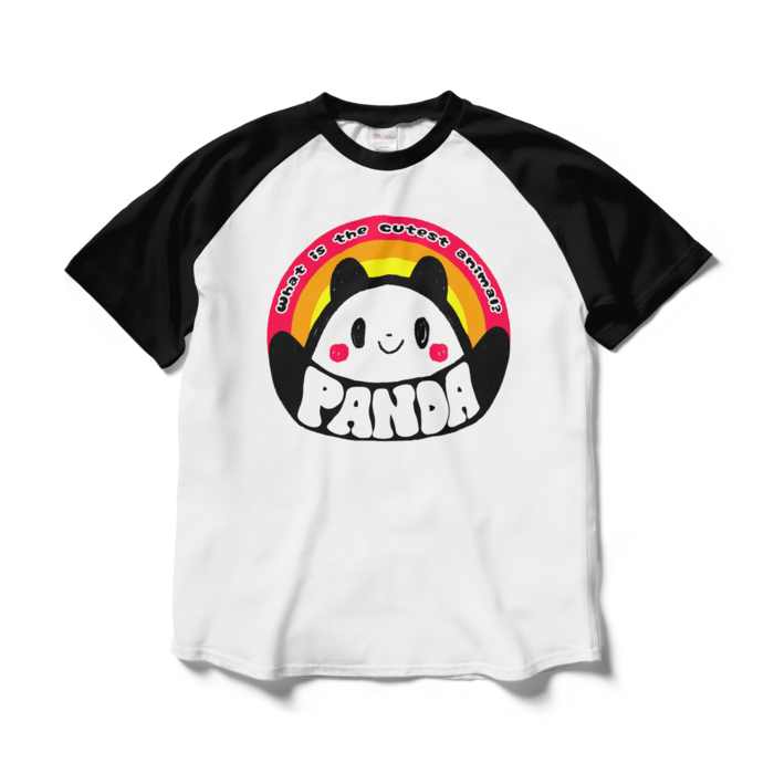 ラグランTシャツ - L - ホワイト×ブラック
