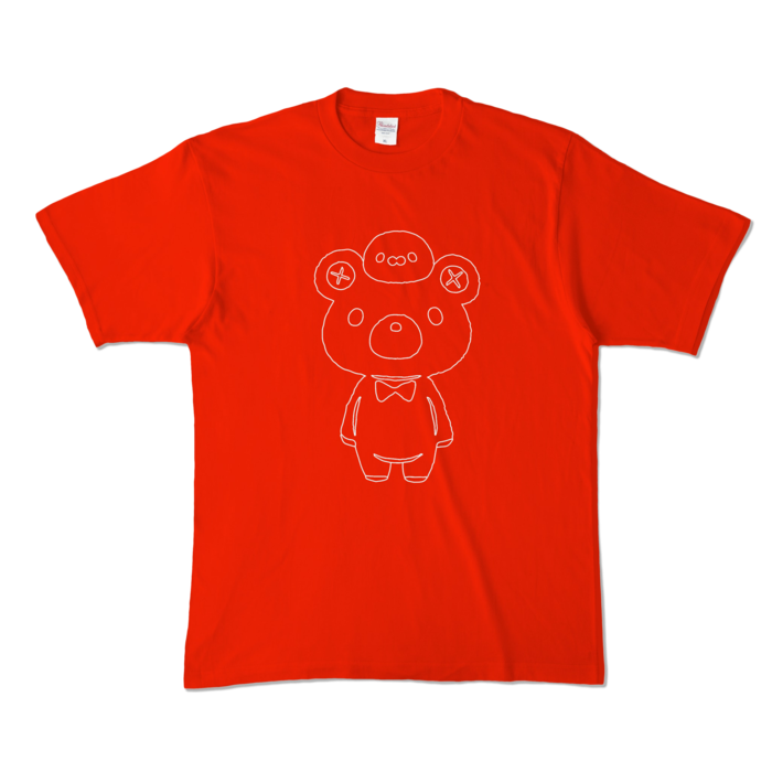 まんじゅうカラーTシャツ - XL - レッド (濃色)