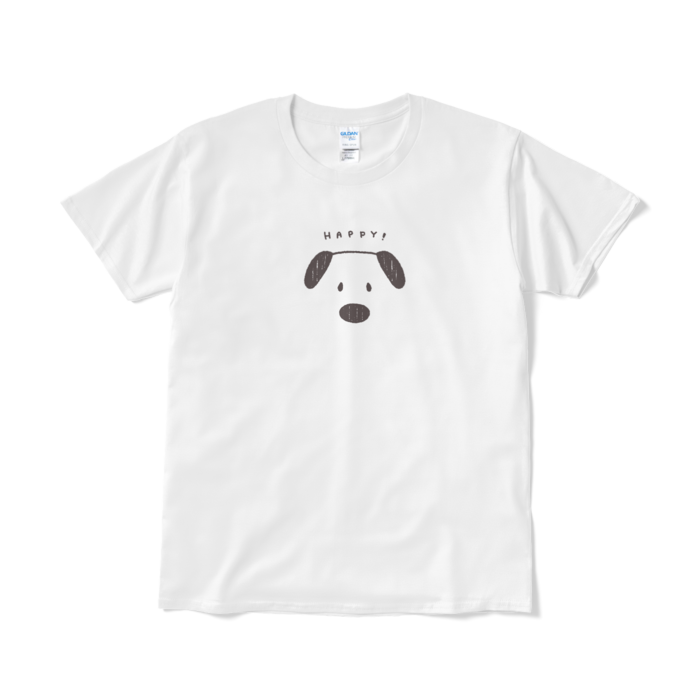 ハッピーわんこ Tシャツ（短納期） - L - ホワイト
