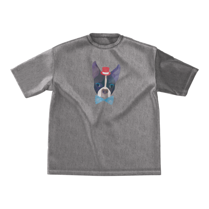 ビッグシルエットTシャツ(グレー）- M - 正面