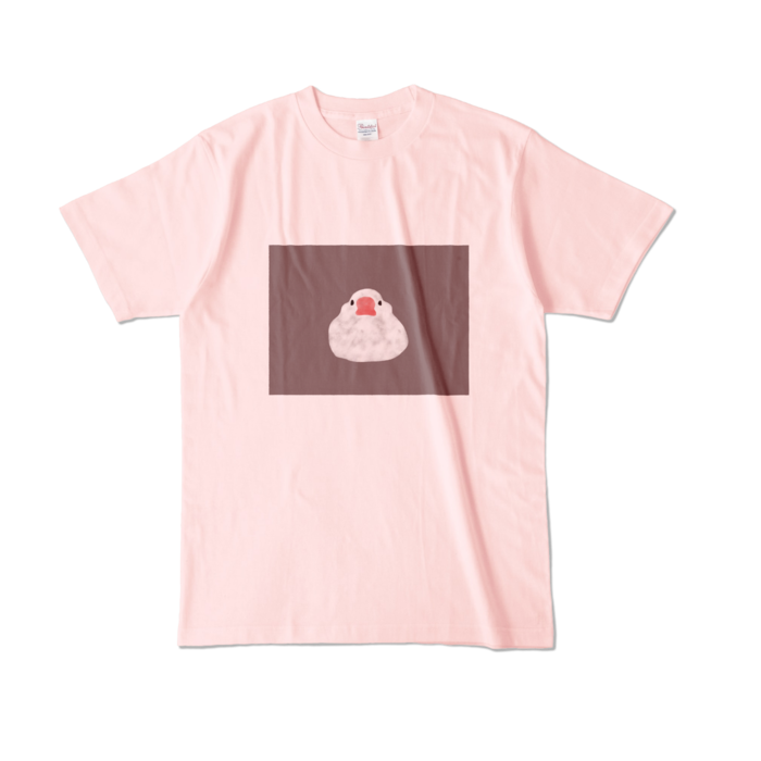 文鳥Tシャツ - L - ライトピンク (淡色)