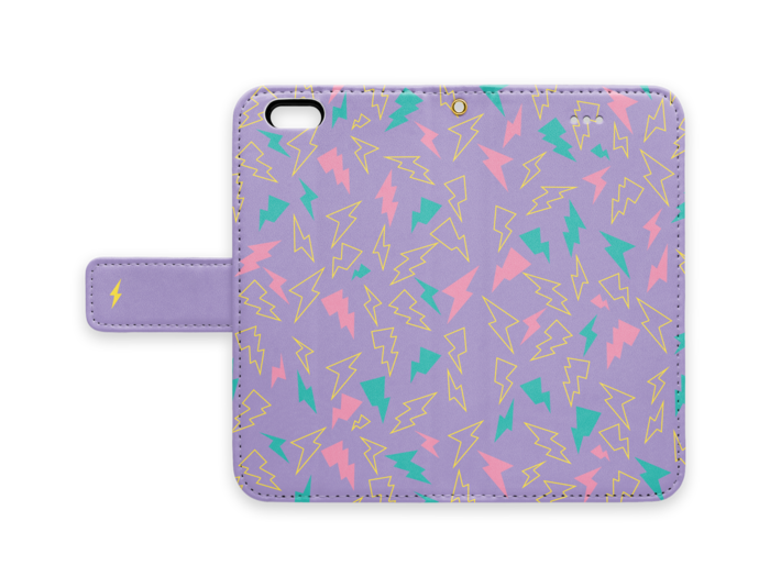 電気 紫 手帳型iphoneケース 猫の紅茶屋 Booth