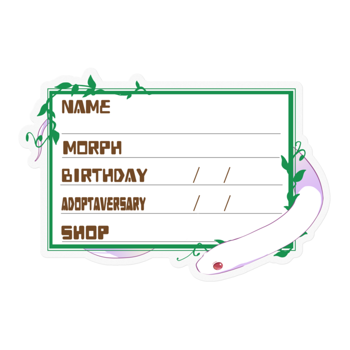 【🐍お名前ステッカー】カリキン(ブリザード) ‐ツタ(英語)