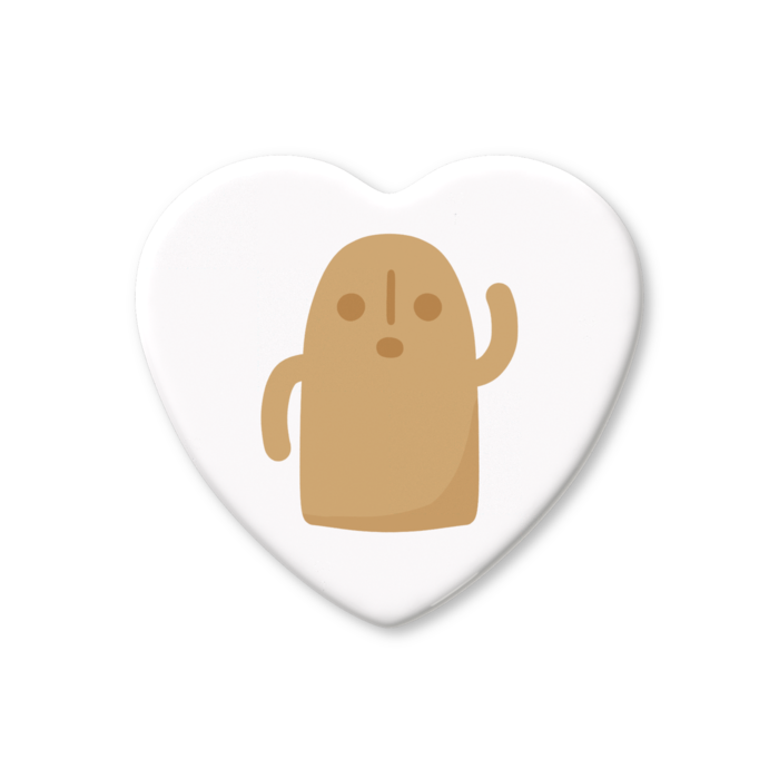 ハート缶バッジ - 57 × 52.5mm