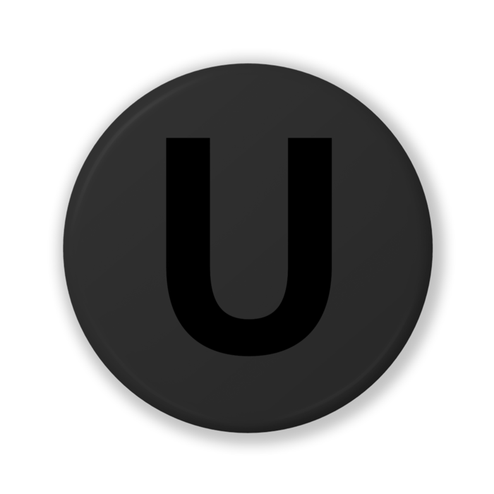 【U(ユー)】〈ブラック〉缶バッジ- 32mm