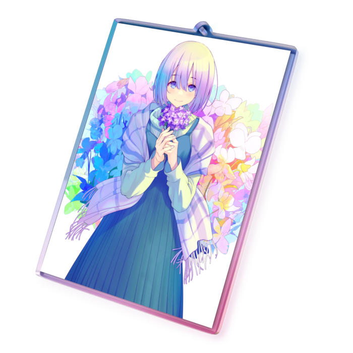 オーロラアクリルキーホルダー - 100 × 100mm