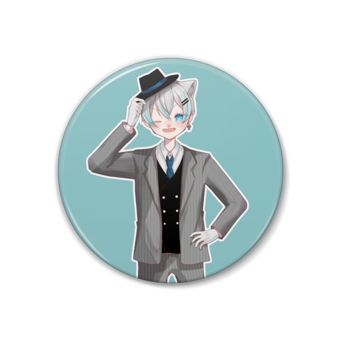 缶バッジ 水色ver illust:りんね - 38mm