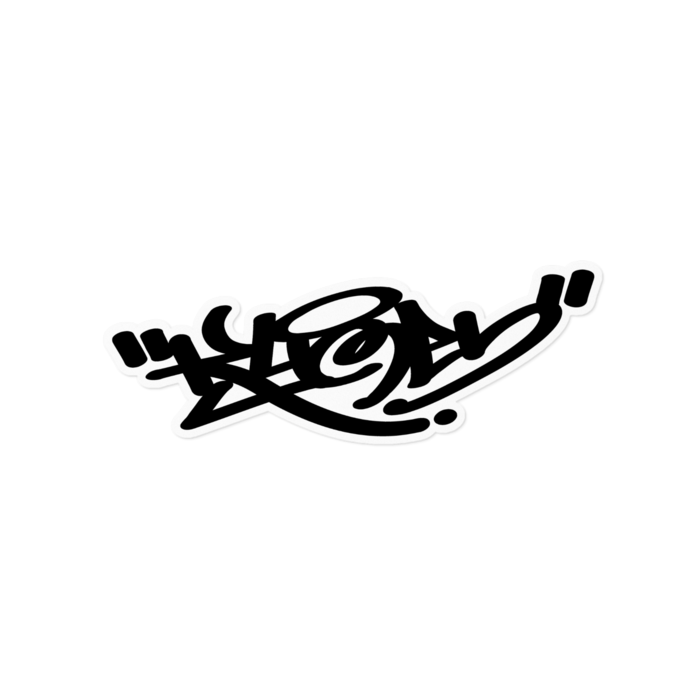 黒ステッカー - 160 x 160 (mm) - ホワイト