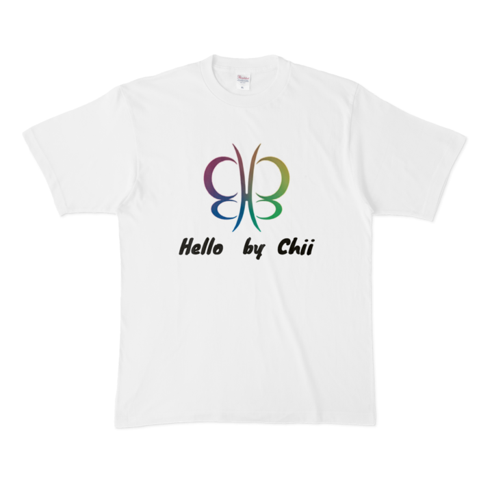 Tシャツ - XL - レインボー蝶黒背景あり
