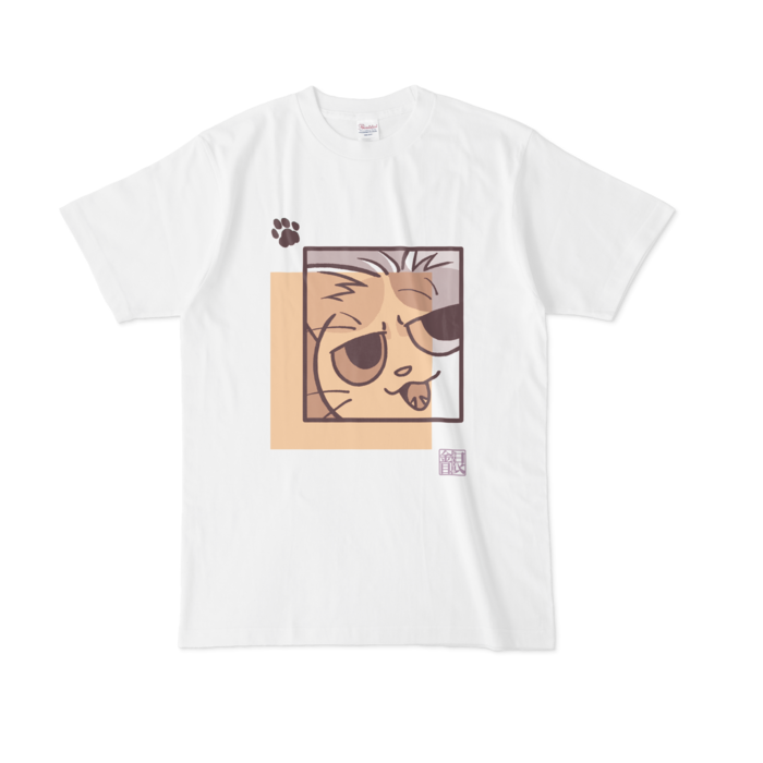 猫柄Tシャツ蜜柑 -  L