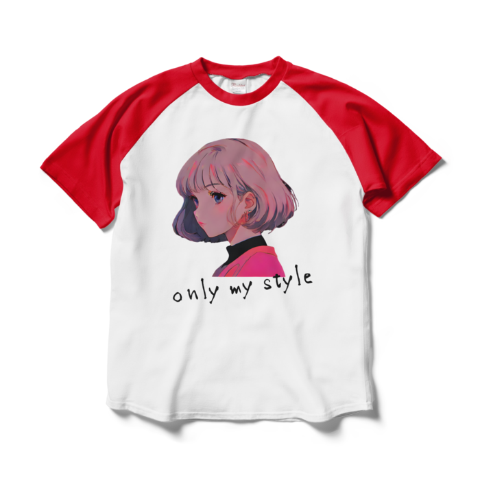 ラグランTシャツ - L - ホワイト×レッド