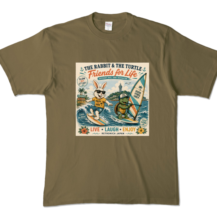 カラーTシャツ - XL - オリーブ (濃色)